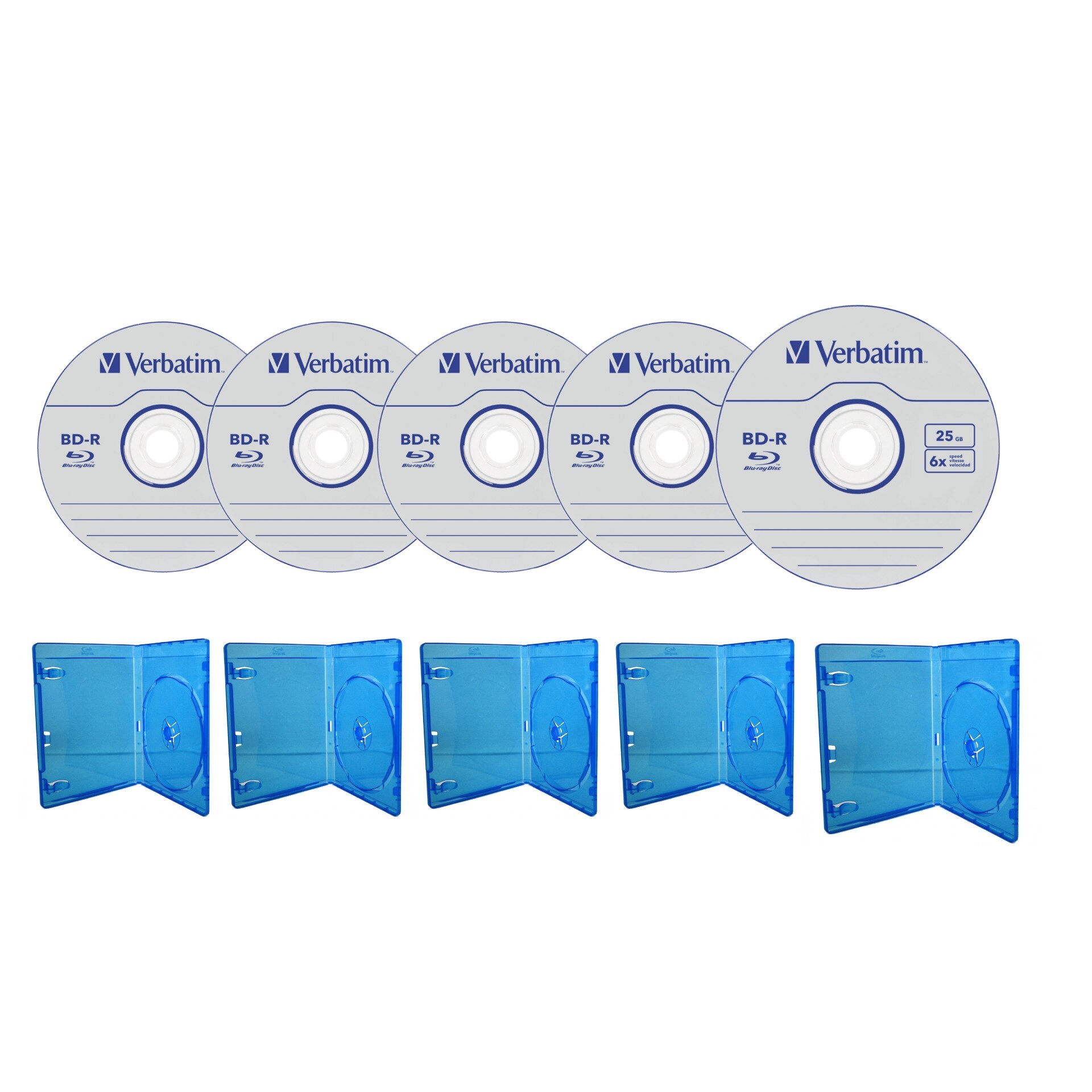 Blu-ray disc Verbatim 25GB 6x HardCoat 5 discuri cu 5 carcase blu-ray