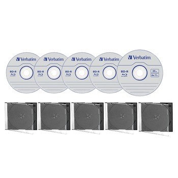 Blu-ray disc Verbatim 25GB 6x HardCoat 5 discuri cu 5 carcase slim Blu-ray disc Verbatim 25GB 6x HardCoat 5 discuri cu 5 carcase slim