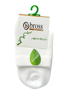 Sosete scurte bambus,de dama,Bross, Alb Sosete scurte bambus,de dama,Bross, Alb