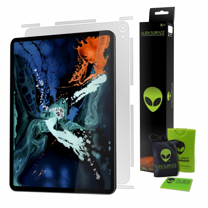 Alien Surface XHD, Apple iPad Pro 12.9" (2018), hátsó oldali védelem + ajándék Alien Fiber