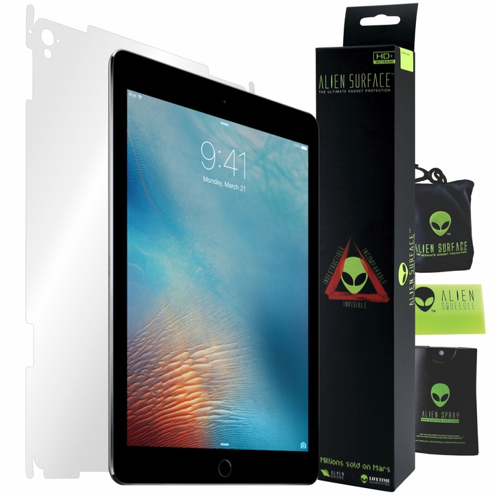 Alien Surface XHD, Apple iPad Pro 9.7" (2016), hátsó oldali védelem + ajándék Alien Fiber