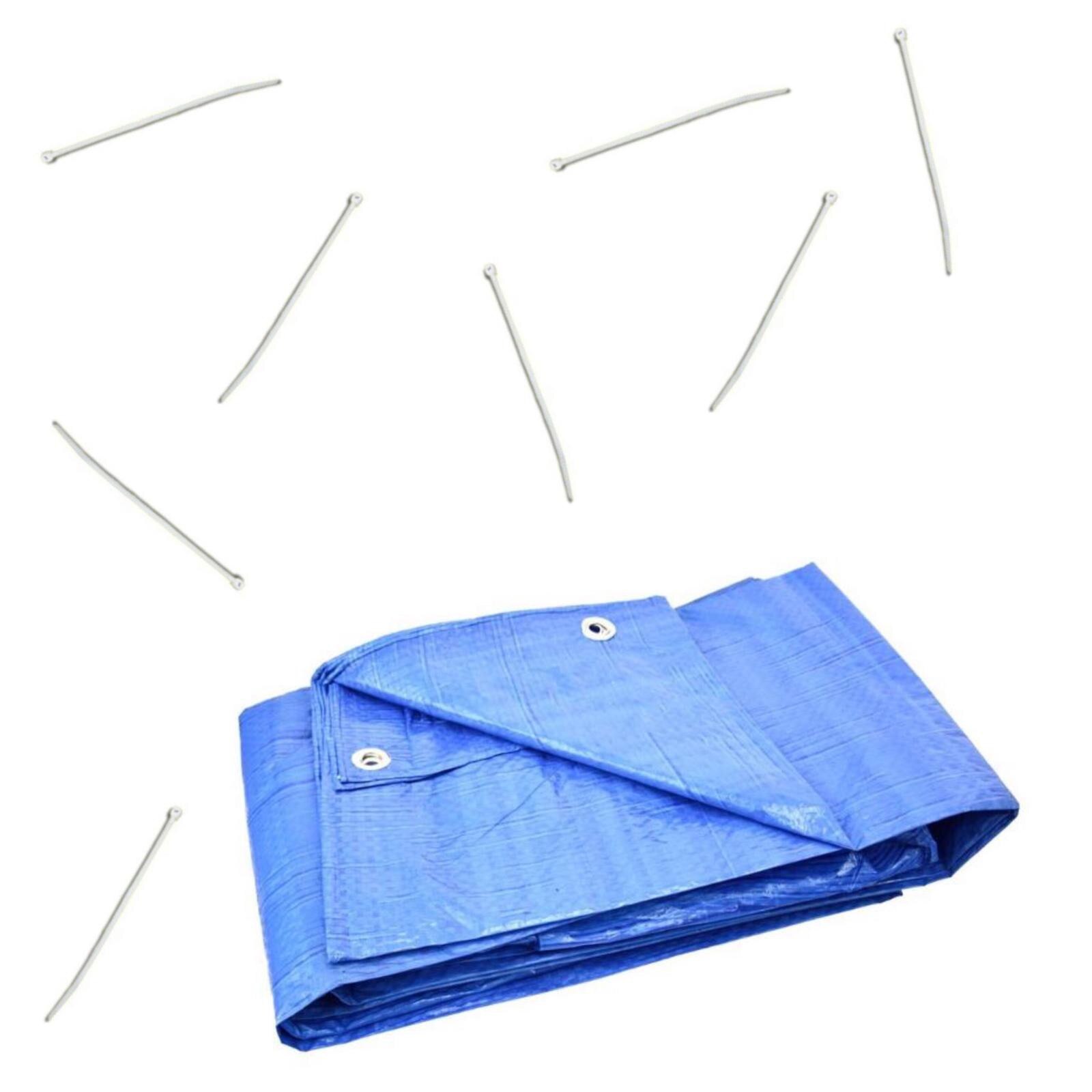 Pachet prelata cu inele rezistenta la apa, 3x4m + Bride plastic alb, 3.6x200mm, 100 bucati