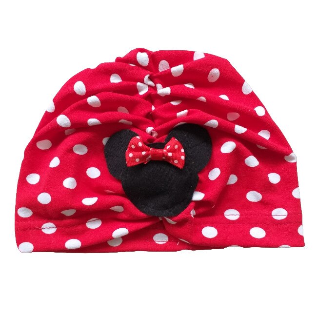 Turban Mic Pitic soricel decupat cu buline albe rosu, Rosu