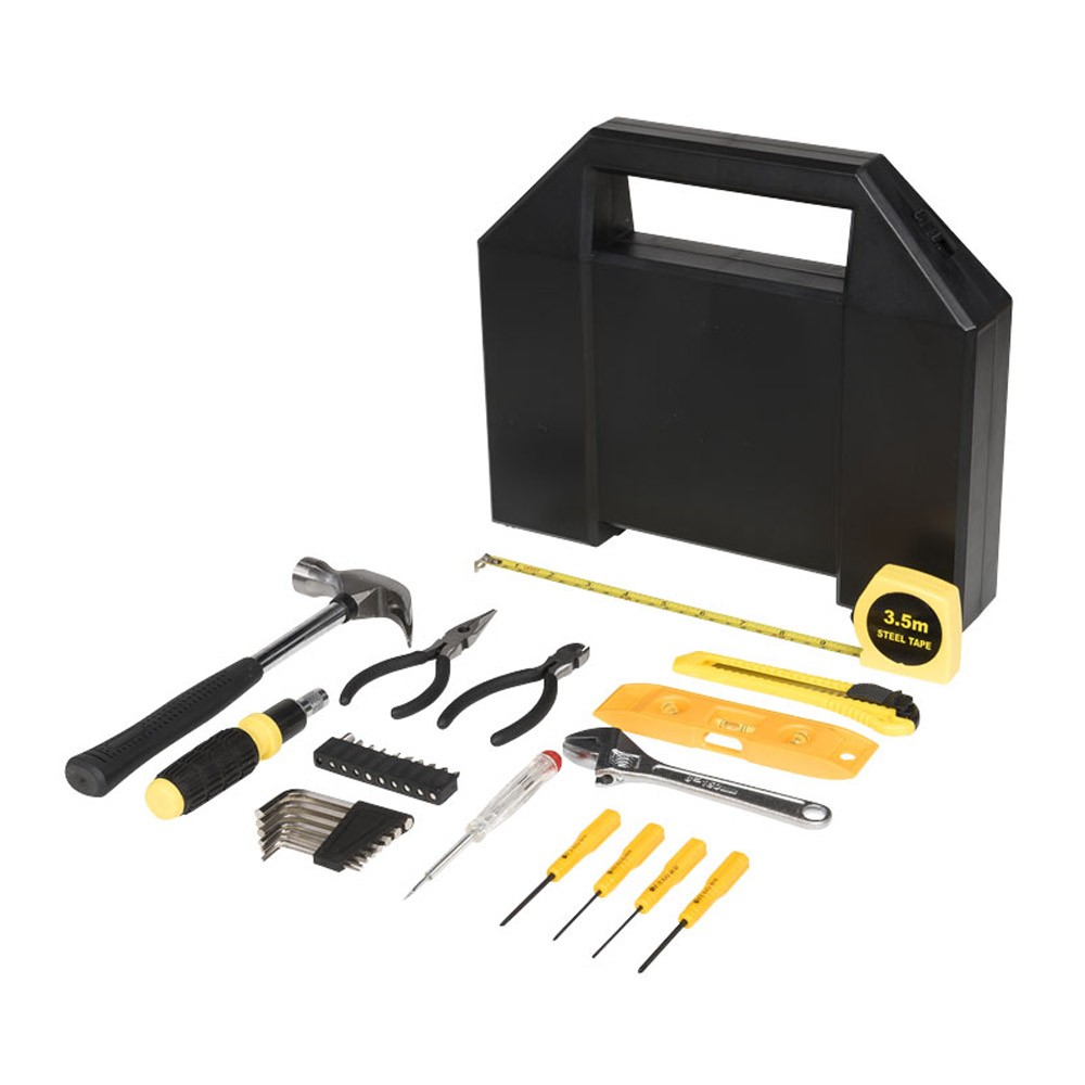 Cutie cu unelte, 31 piese, Stac by AleXer, PN01, abs plastic, negru, breloc inclus din piele ecologica si metal