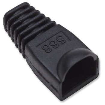 Pachet cu mansoane de protectie pentu conectori modulari , Netrack , pentru RJ45 100 bucati , negru Pachet cu mansoane de protectie pentu conectori modulari , Netrack , pentru RJ45 100 bucati , negru