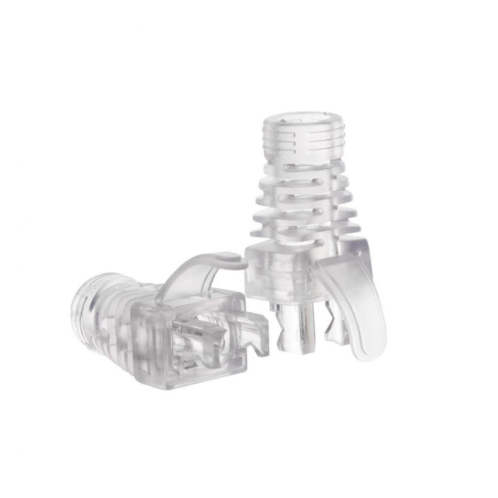 Pachet cu mansoane de protectie pentu conectori modulari , Netrack , pentru RJ45 cat. 5e UTP 100 bucati , transparent