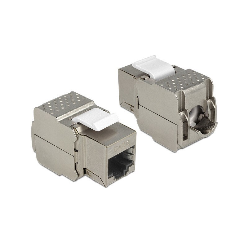 Cuplaj modular , Delock , RJ45 jack > LSA Cat.6 STP , gri