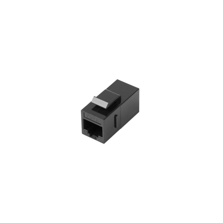 Модулен куплунг, Lanberg, Feed/Thru Keystone RJ45->RJ45 UTP cat6, черен