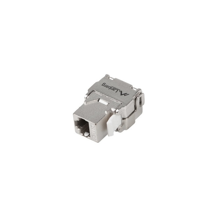 Модулен съединител със сглобяване без инструменти, Lanberg, Keystone RJ45 180° FTP cat5e, сив