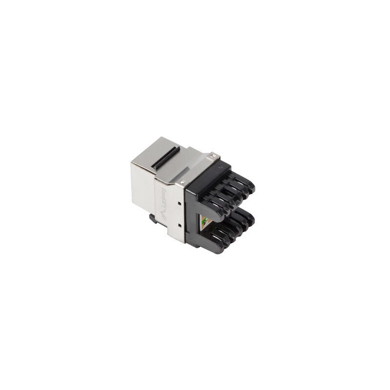 Cuplaj modular , Lanberg , Keystone RJ45->LSA 180° FTP cat6 , negru cu gri