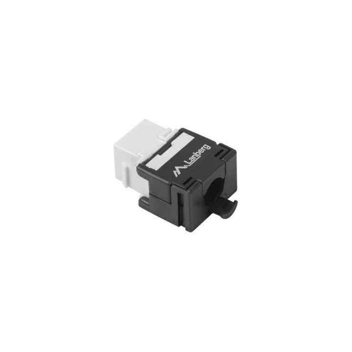 Lanberg Keystone modul, RJ45 - LSA180 ° UTP cat6A, fekete-fehér