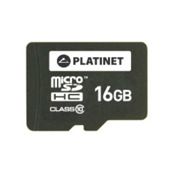 Card de memorie microSDHC Platinet Clasa 10 cu capacitate de 16GB si adaptor SD EVO Card de memorie microSDHC Platinet Clasa 10 cu capacitate de 16GB si adaptor SD EVO