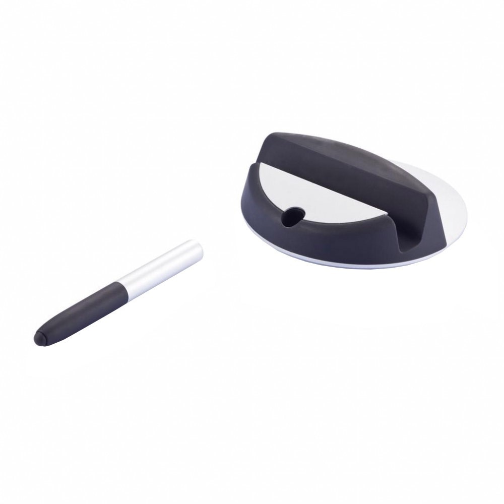 Suport de tableta pentru bucatar cu pix touch, XD by AleXer, STT184, otel inoxidabil, polipropilena, negru, breloc inclus