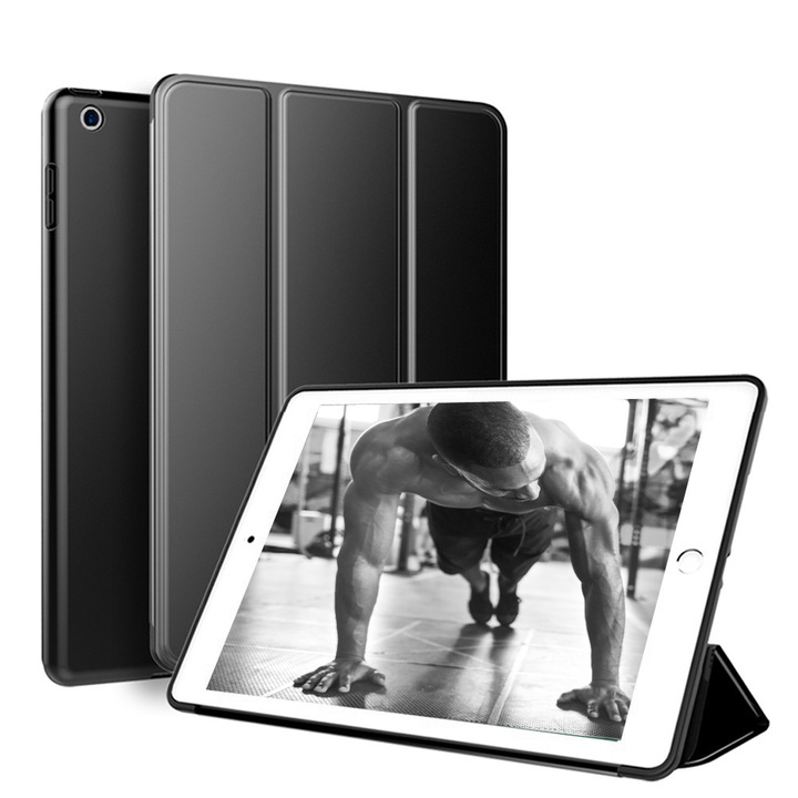 Husa Tableta Smart Cover Apple Ipad 2nd Generation 9.7Inch Ipad Air 2 1566, 1567 Protejeaza 360 Delux Black