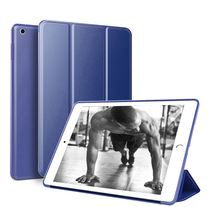 Husa Tableta Smart Cover Apple Ipad 5th Gen 9,7Inch, Ipad 1822, 1823 9.7Inch Protejeaza 360 Deluxe Blue