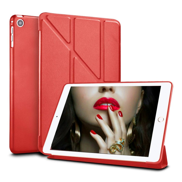 Husa Tableta Smart Cover Apple Ipad 6th Gen 9,7Inch, Ipad 1893, 1954 9.7Inch Protejeaza 360 Deluxe Oro Red