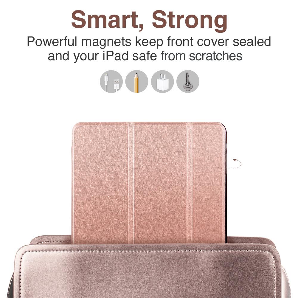 Husa Tableta Smart Cover Apple Ipad 5th Gen 9,7Inch, Suport Pen Ipad 1822, 1823 9.7Inch Protejeaza 360 Deluxe Corners Rose