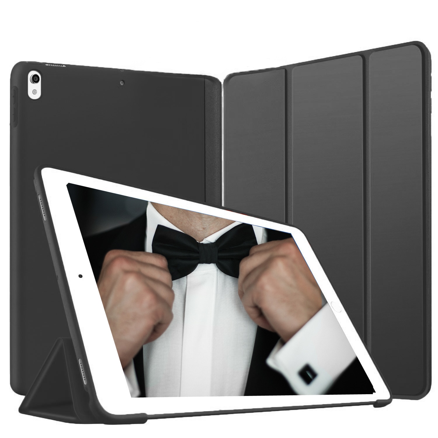 Husa Tableta Smart Cover Apple Ipad Pro 1673, 1674, 1675, Ipad Pro 9.7Inch Protejeaza 360 Deluxe Black