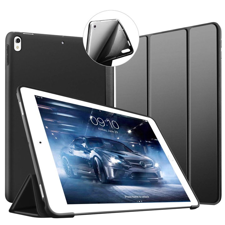 Husa Tableta Smart Cover Apple Ipad Pro 1673, 1674, 1675, Ipad Pro 9.7Inch Protejeaza 360 Deluxe Black