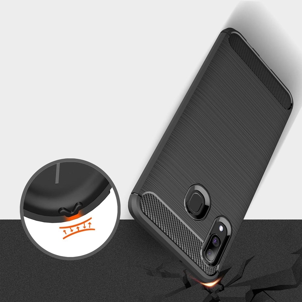 Husa Flexibila Antisoc Carbon pentru Samsung Galaxy A40, Negru