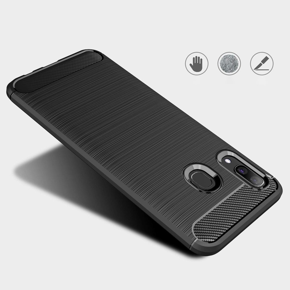 Husa Flexibila Antisoc Carbon pentru Samsung Galaxy A40, Negru