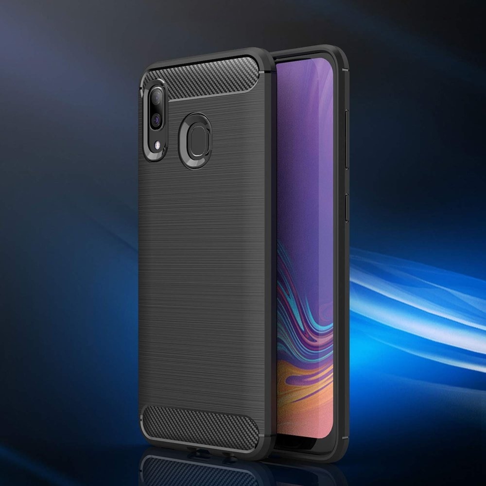 Husa Flexibila Antisoc Carbon pentru Samsung Galaxy A40, Negru