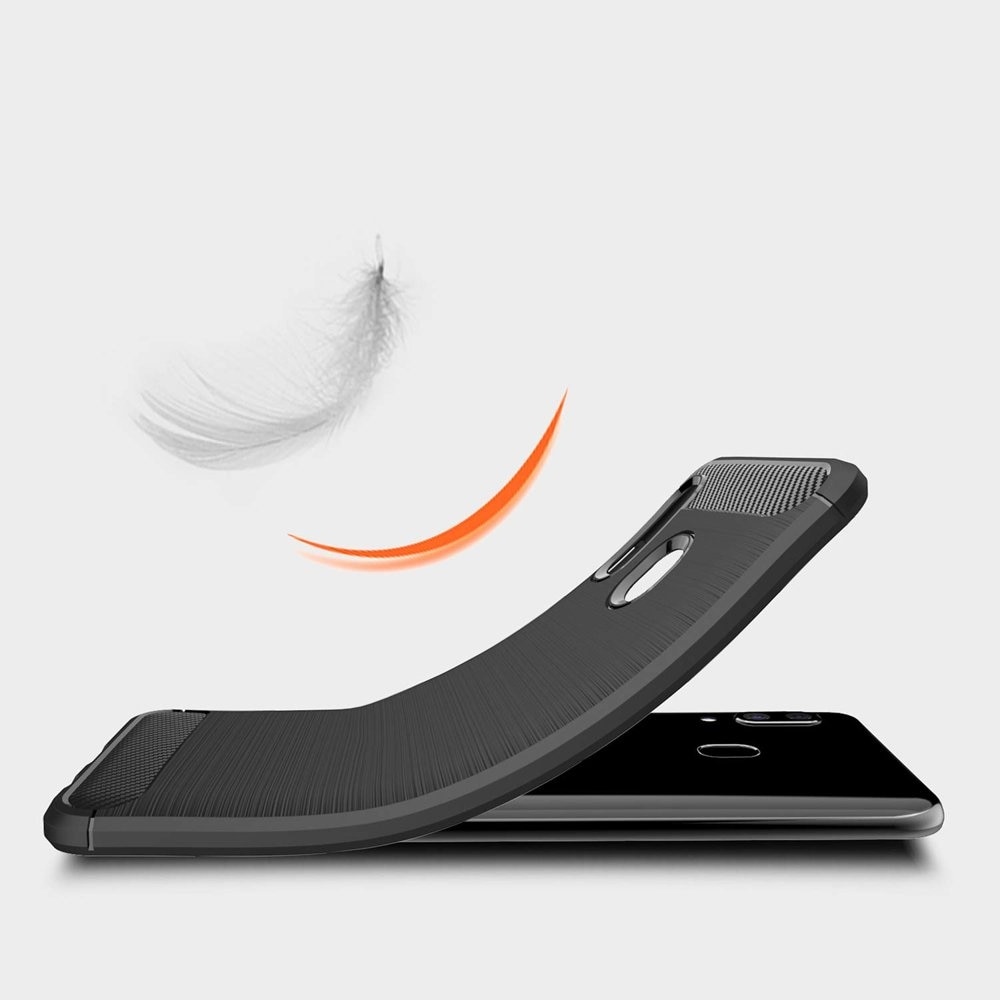Husa Flexibila Antisoc Carbon pentru Samsung Galaxy A40, Negru