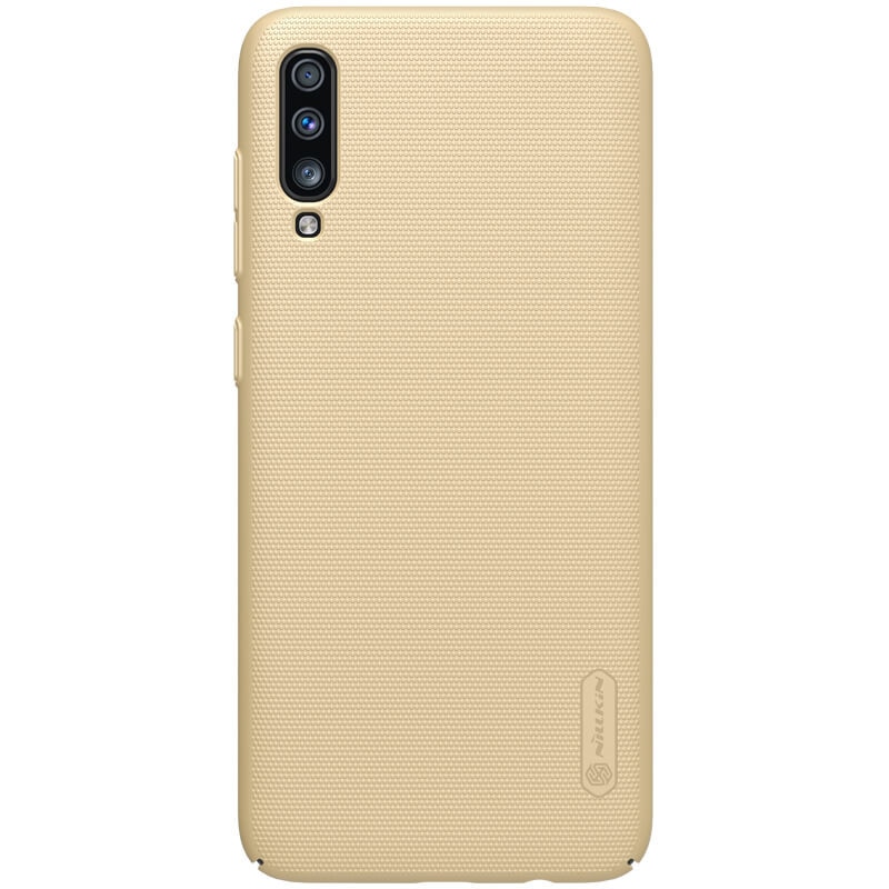 Husa protectie spate din plastic texturat auriu, pentru Samsung Galaxy A70- Nillkin Frosted Shield