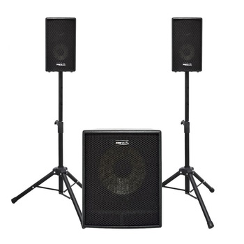 Boxe satelit audio cu subwoofer de 10 inch 400 W + 2 sateliti 6,5 inch 2 x 200 W , SPL subwoofer 98 dB , SPL sateliti 95 dB Boxe satelit audio cu subwoofer de 10 inch 400 W + 2 sateliti 6,5 inch 2 x 200 W , SPL subwoofer 98 dB , SPL sateliti 95 dB