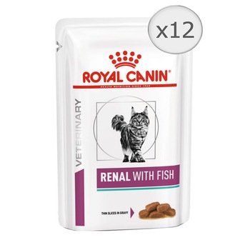 Hrana dietetica pentru pisici Royal Canin, Renal cu Ton, 12 buc x 85 g Hrana dietetica pentru pisici Royal Canin, Renal cu Ton, 12 buc x 85 g