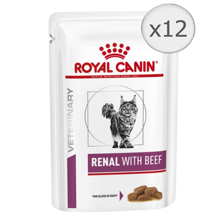 Hrana dietetica pentru pisici Royal Canin, Renal cu Vita, 12 buc x 85 g