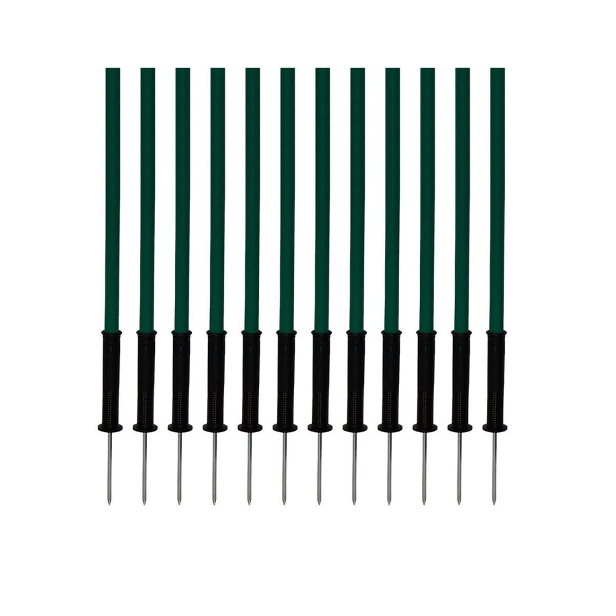 Set Neumann compus din 12 bare de antrenament 1.6 m culoare verde si 12 adaptoare slalom cu flexiune