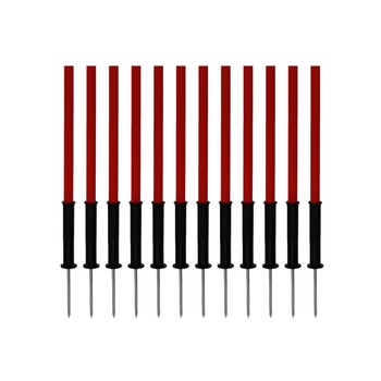 Set Neumann compus din 12 bare de antrenament 1 m culoare rosu si 12 adaptoare slalom cu flexiune Set Neumann compus din 12 bare de antrenament 1 m culoare rosu si 12 adaptoare slalom cu flexiune