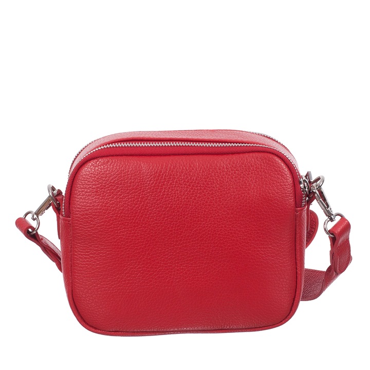 Geanta din piele naturala Azzura, 22x17x9, Visiniu