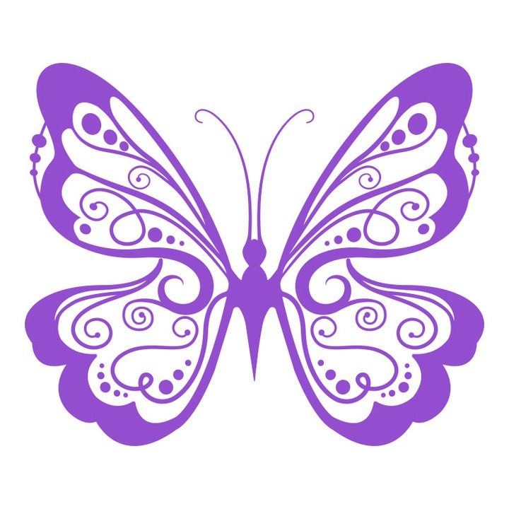 Sticker Decorativ - SMAER - Fluturele - 90cmx 75cm - Violet