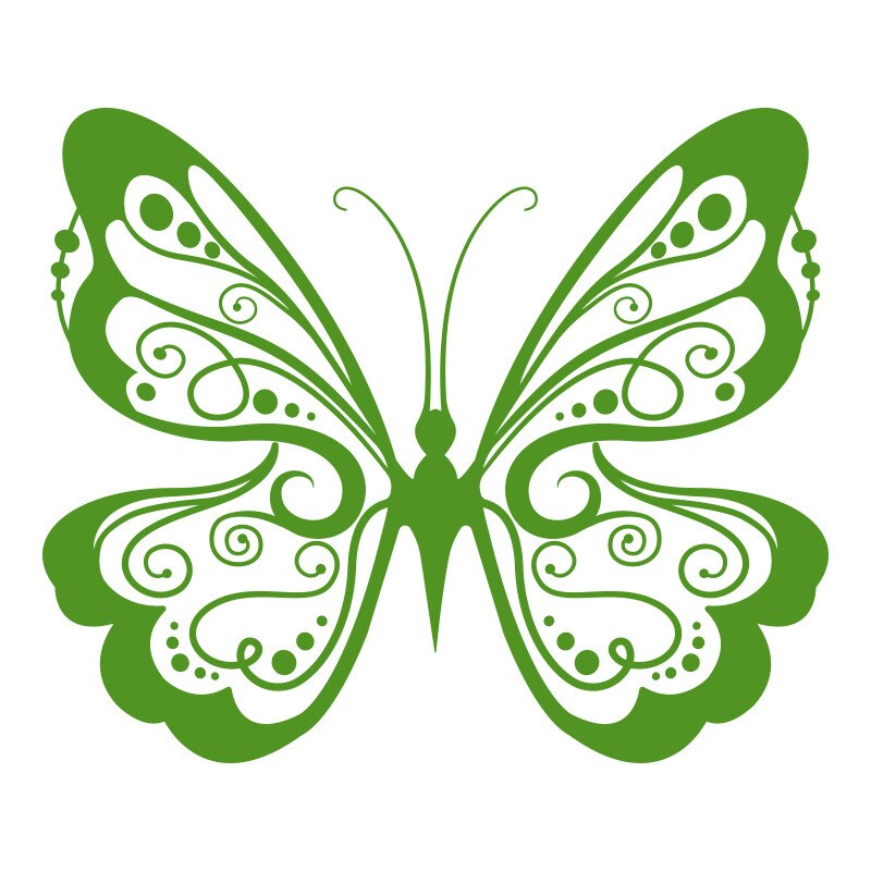 Sticker Decorativ - SMAER - Fluturele - 30cm x 25cm - Verde