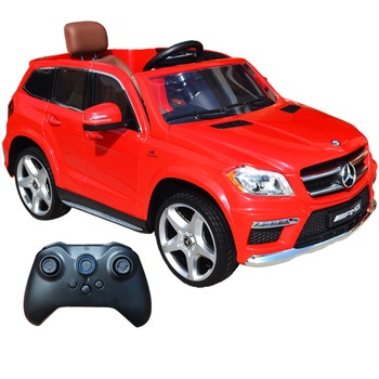 Masinuta electrica Mercedes-Benz GL 63 AMG cu acumulator , control parental prin telecomanda , roti din spuma EVA , Rosu , Robentoys® Masinuta electrica Mercedes-Benz GL 63 AMG cu acumulator , control parental prin telecomanda , roti din spuma EVA , Rosu , Robentoys®