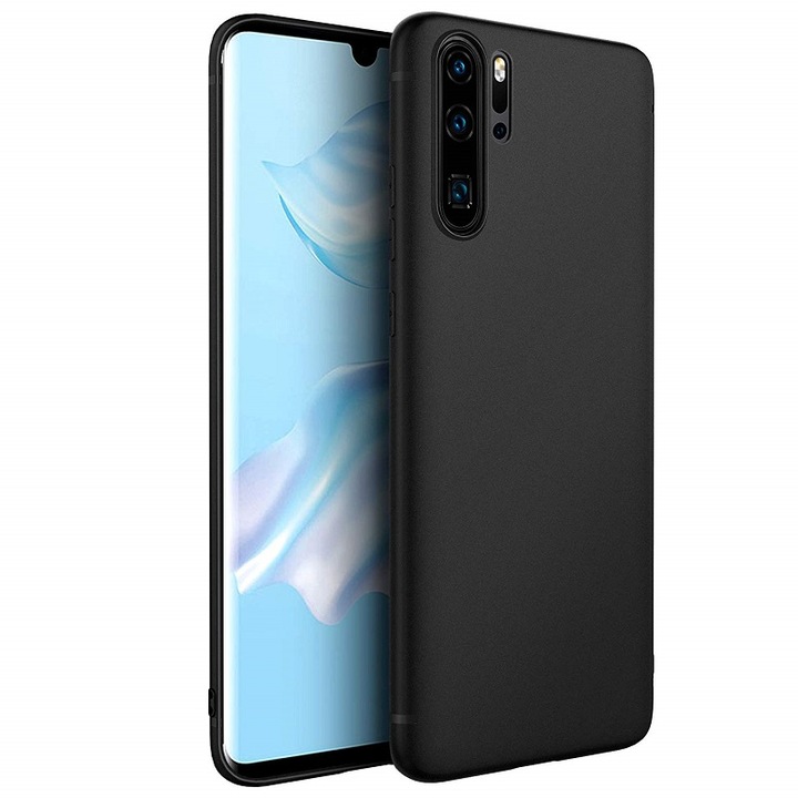 Силиконов Кейс за Huawei P30 Pro, Мек, Черен
