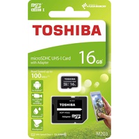 Card de memorie Toshiba M203, MicroSD, 16GB, UHS I U1 + Adaptor