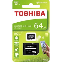 Card de memorie Toshiba M203, MicroSD, 64GB, UHS I U1 + Adaptor