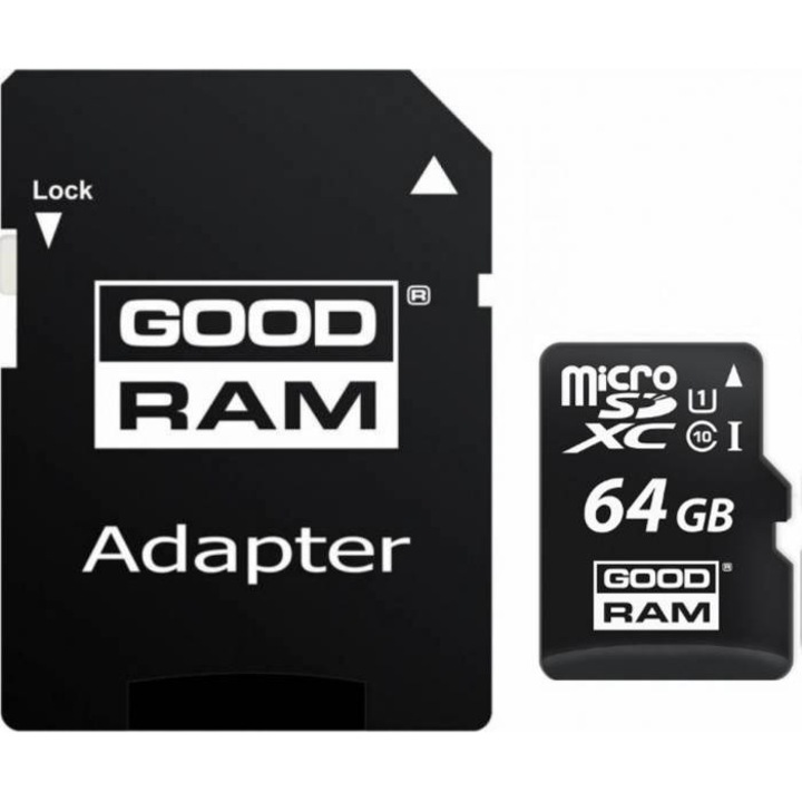 Карта памет Goodram, MicroSD, 64GB, UHS-I + Adaptor