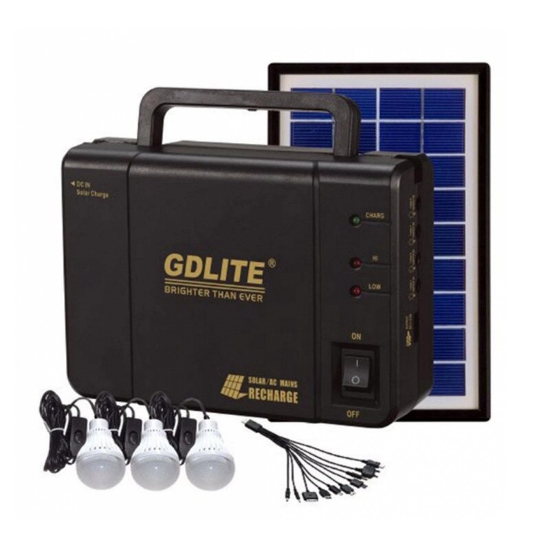 Kit solar portabil Gdlite GD-8006A, USB, 3 becuri, acumulator reincarcabil