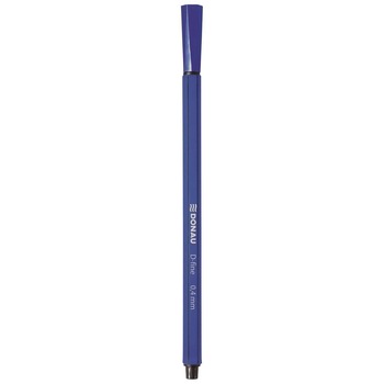 Fineliner DONAU D-Fine, scriere de 0.4 mm, corp hexagonal, albastru Fineliner DONAU D-Fine, scriere de 0.4 mm, corp hexagonal, albastru