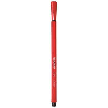 Fineliner DONAU D-Fine, scriere de 0.4 mm, corp hexagonal, rosu Fineliner DONAU D-Fine, scriere de 0.4 mm, corp hexagonal, rosu