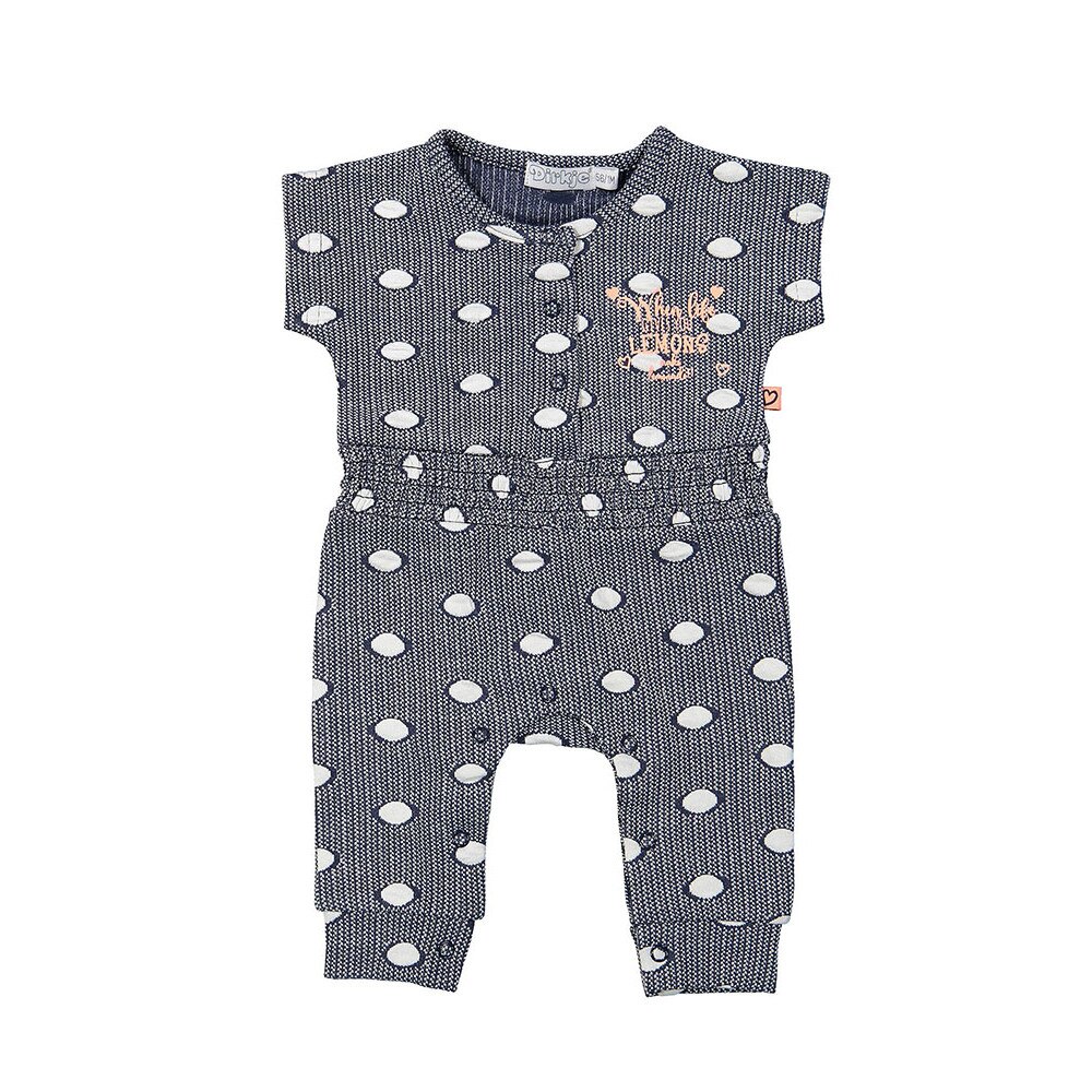 Salopeta bebe, Dirkje, cu buline, bleumarin, 80 cm