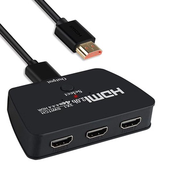 Switch HDMI 2.0b HDR Pigtail 4K/60Hz si 3D 3in 1out HDCP 2.2 cu cablu HDMI-HDMI 1m si ventilatie sistem, negru Switch HDMI 2.0b HDR Pigtail 4K/60Hz si 3D 3in 1out HDCP 2.2 cu cablu HDMI-HDMI 1m si ventilatie sistem, negru