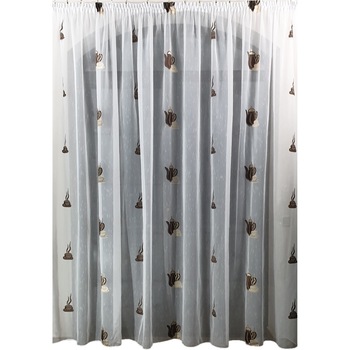 Perdea bucatarie alba 200x210cm model BC2 MASTEL confectionata cu rejansa Perdea bucatarie alba 200x210cm model BC2 MASTEL confectionata cu rejansa