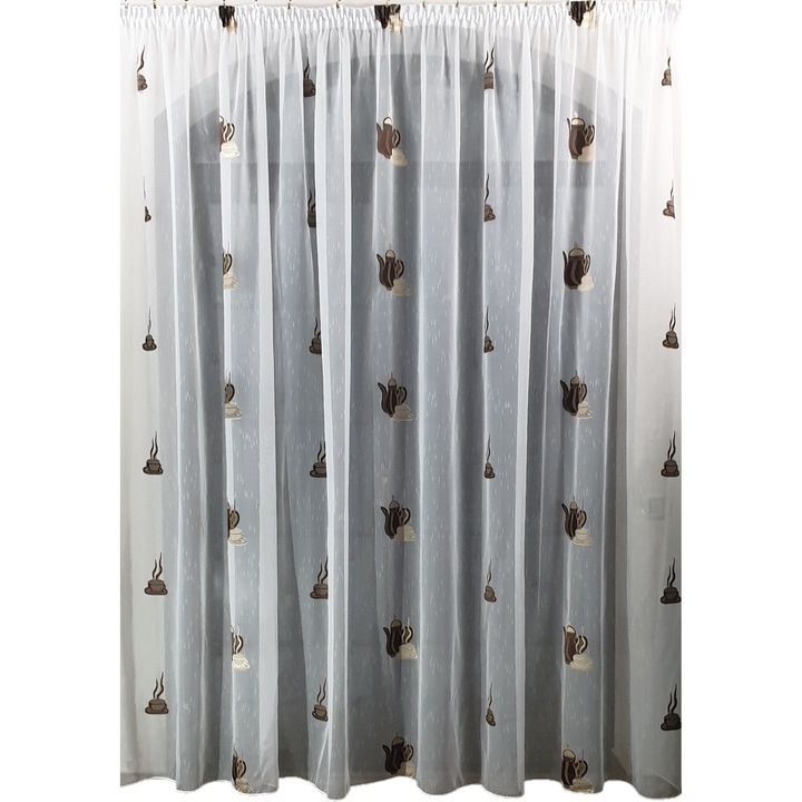 Бяло перде за кухня 150х210см модел BC2 MASTEL изработено с режанс