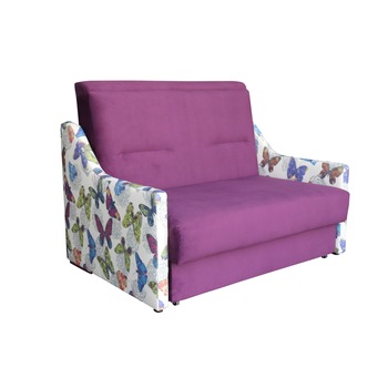 Canapea Extensibila Dorina 2 cu fluturi, Mobila Domnel, 135 cm, lada de depozitare Canapea Extensibila Dorina 2 cu fluturi, Mobila Domnel, 135 cm, lada de depozitare