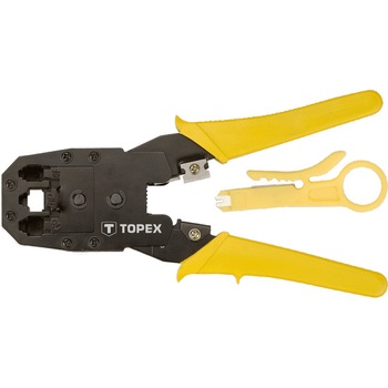 Cleste pentru sertizat cu conectori 4P/6P/8P, lungime 195, 32D409, Topex Cleste pentru sertizat cu conectori 4P/6P/8P, lungime 195, 32D409, Topex